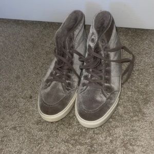 Velvet high top sneakers